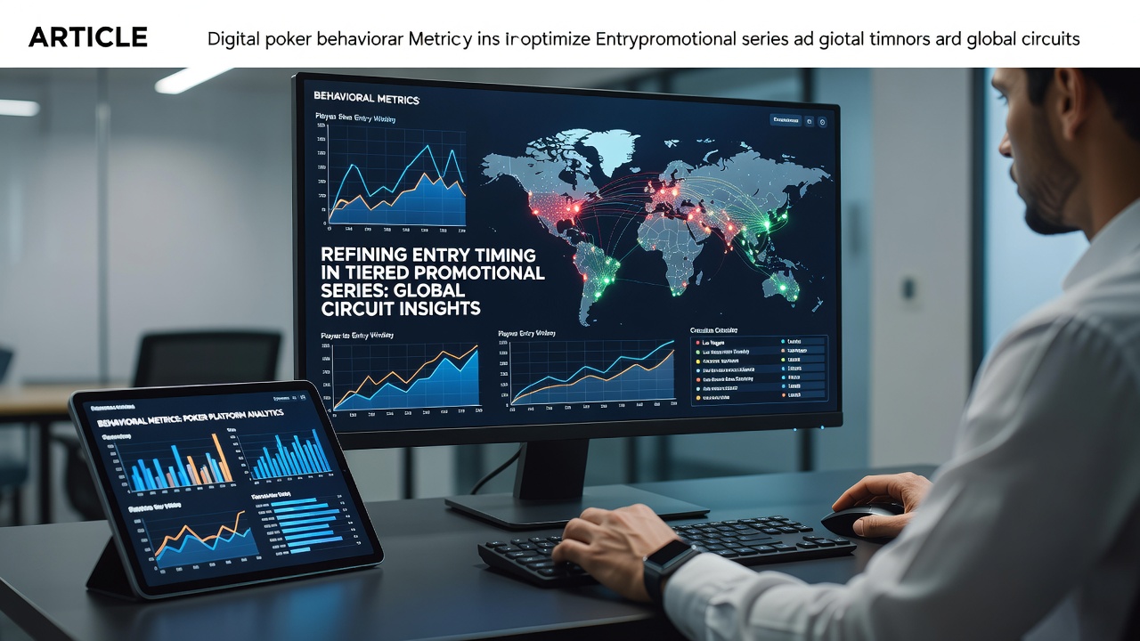 Digital poker platform dashboard displaying player engagement metrics and timing analytics for promotional series
