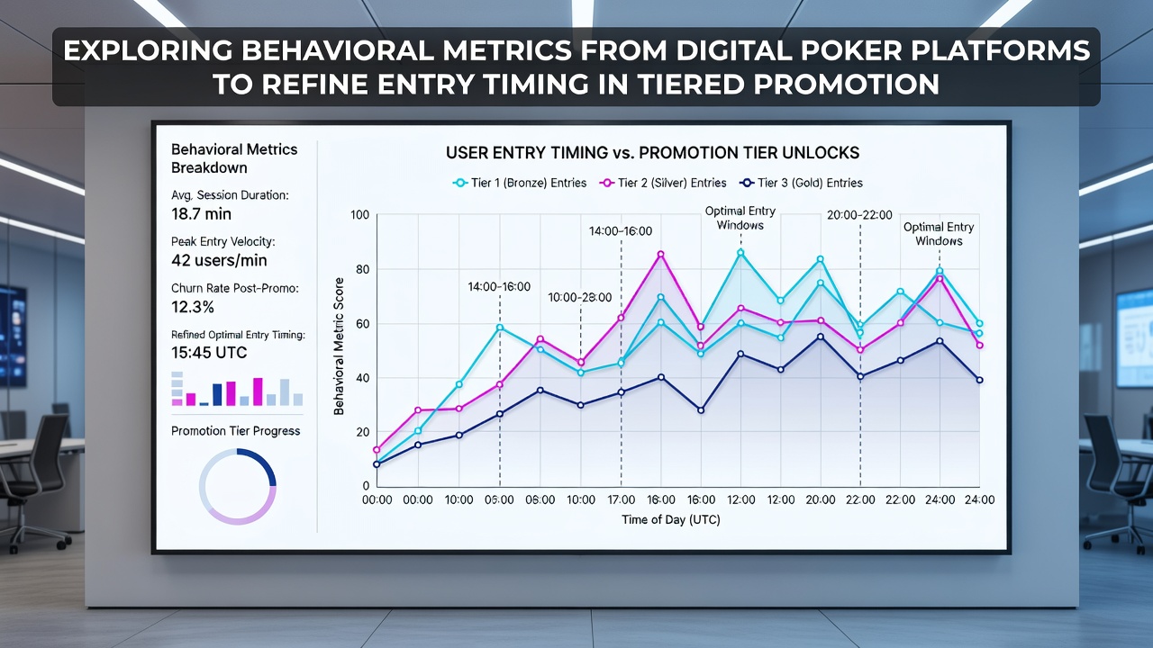 Analytics chart showing behavioral patterns and optimal entry windows for global poker promotional circuits