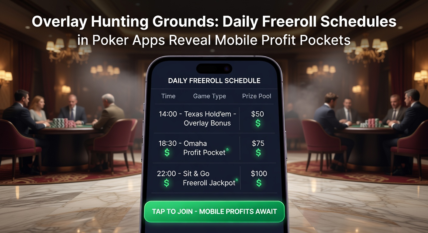 Graph charting overlay percentages across popular poker apps' daily freeroll schedules, with peaks highlighted during off-peak hours