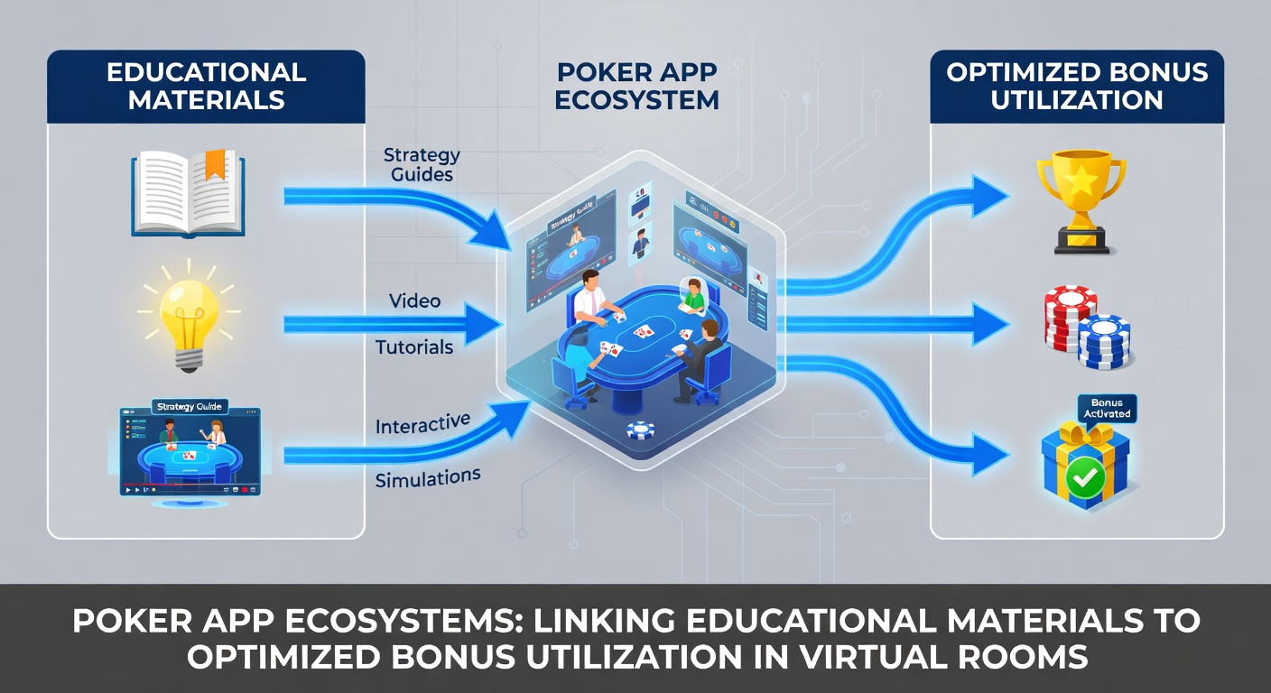 Poker app dashboard displaying integrated tutorials alongside active bonus offers and virtual room promotions