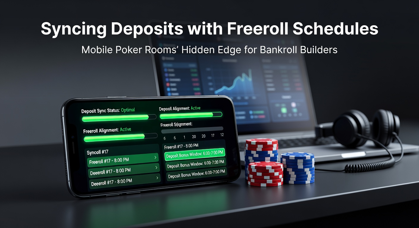 Mobile poker app interface showing freeroll tournament entry with deposit bonus highlighted