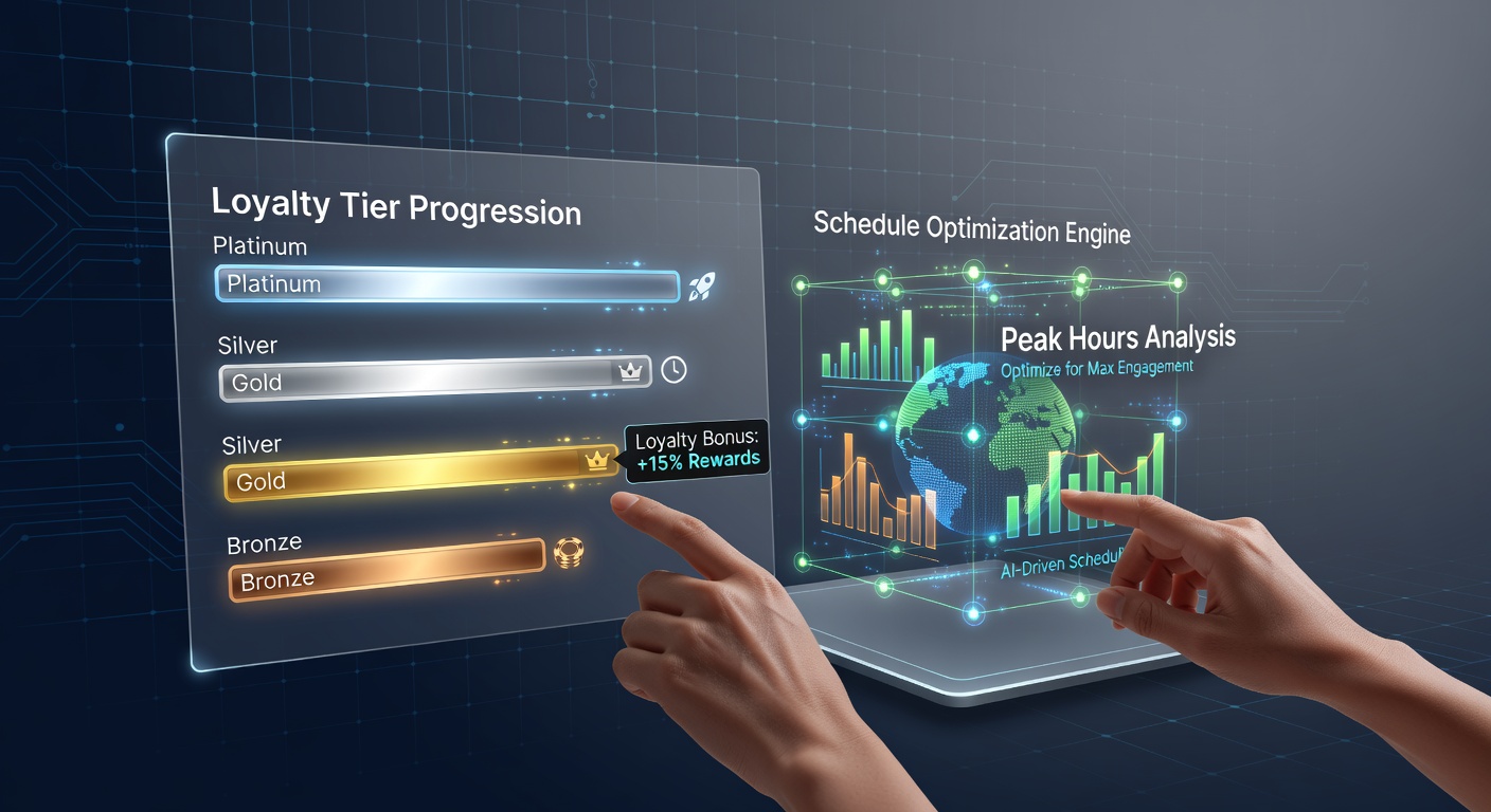 Players reviewing loyalty tier benefits on a virtual poker app interface during evening session planning