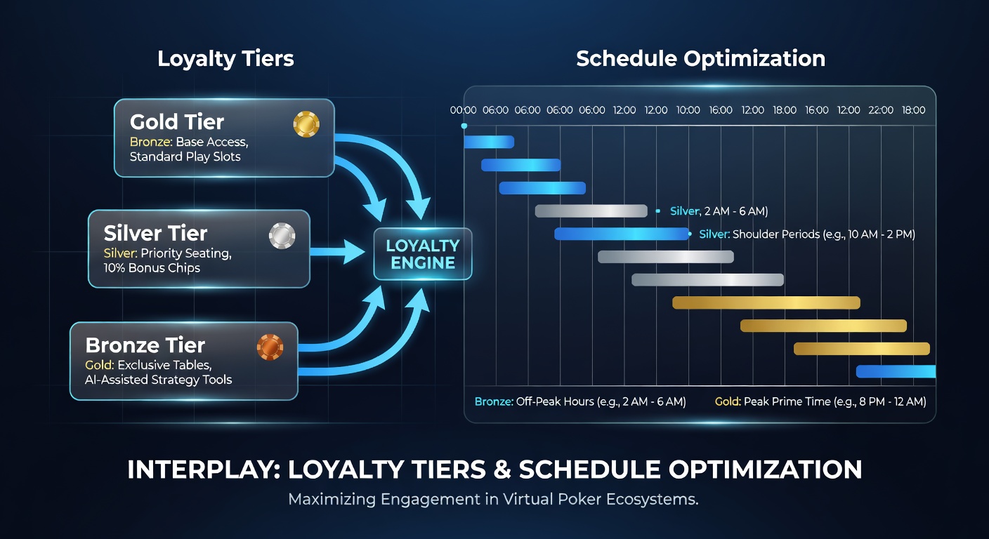 Dashboard view of optimized poker tournament schedules filtered by loyalty tier benefits and time zones